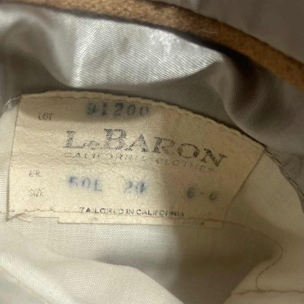 Vintage LeBaron California Clothes Camel Tan Blazer Sport Coat Mens 50L Big Tall